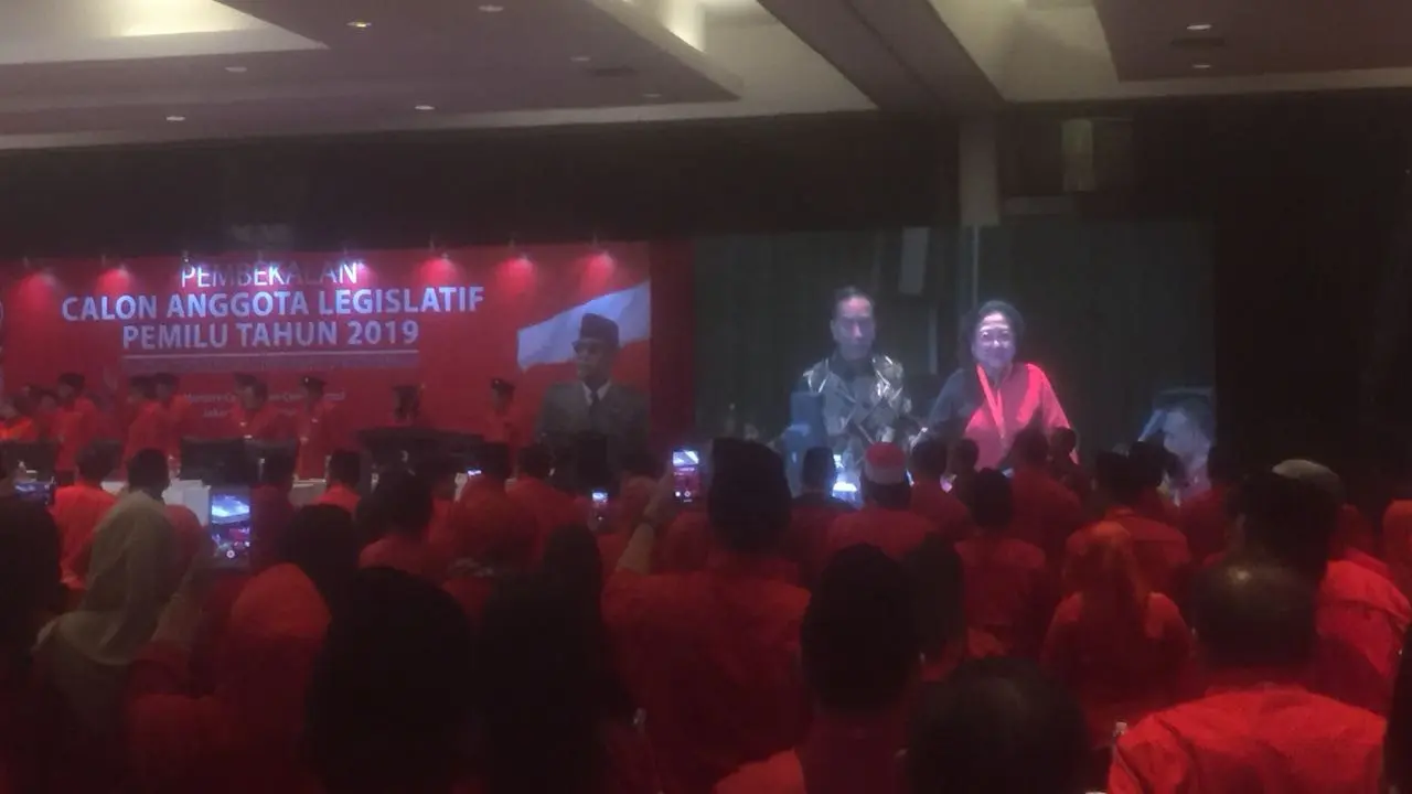 Presiden Jokowi menghadiri pembekalan bakal caleg PDIP di Hotel Mercure, Ancol, Jakarta Utara, Minggu (5/8/2018).
