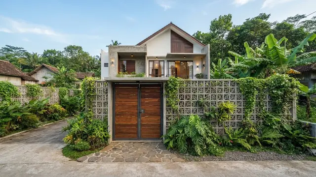 Model Gerbang Rumah Desa Modern yang Dipadukan Dengan Pagar Roste
