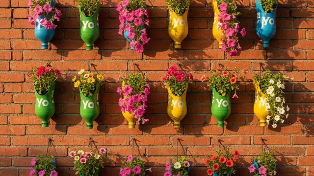 Kebun Gantung dari Botol Bekas untuk Rumah Tanpa Tanah. AI