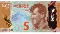 Uang kertas pecahan 5 dolar Selandia Baru pecahan 5 dolar didaulat sebagai uang kertas terbaik pada 2015.
