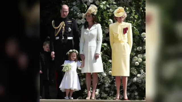 Rekaan foto Lady Diana di antara anak, menantu, dan cucu.