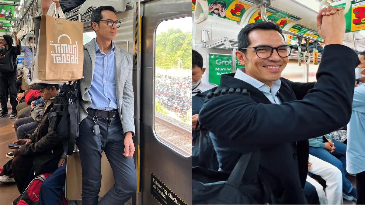 6 Gaya Adrian Maulana saat Naik Transportasi Umum, Tetap Rapi dan Elegan