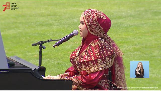 Putri Ariani tampil di acara HUT ke-78 Republik Indonesia (HUT ke-78 RI) pada Kamis (17/8/2023) di Istana.