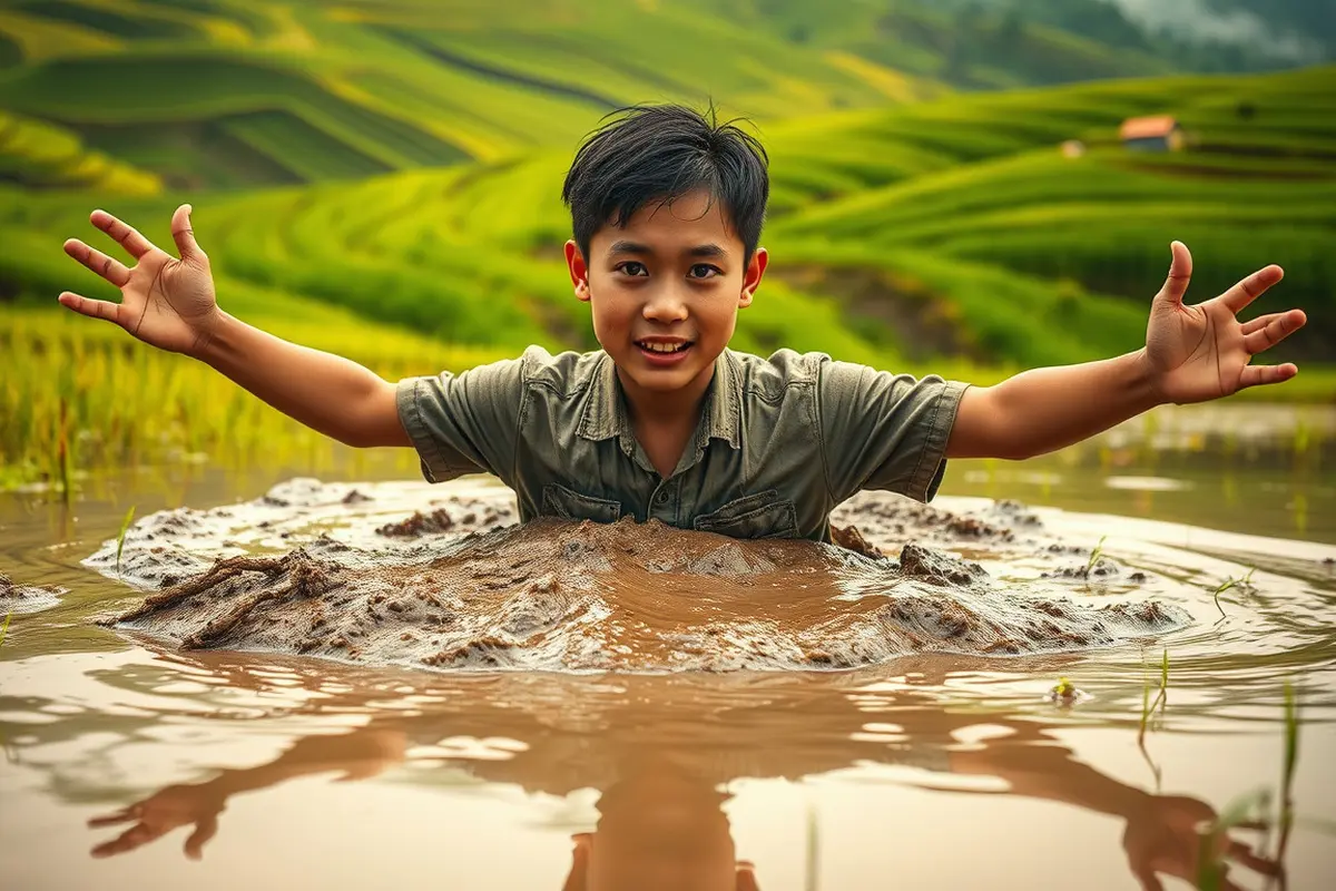 arti mimpi masuk lumpur sawah
