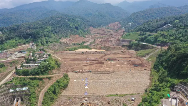 Proyek Bendungan Meninting paket I yangdibangun PT Hutama Karya (Persero)  berlokasi di Kabupaten Lombok Barat, Nusa Tenggara Barat (NTB).  (Dok HK)
