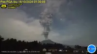 Gunung Ibu Erupsi Dahsyat Rabu Dini Hari 16 Oktober 2024, Kolom Abu Capai 4.000 Meter