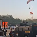 Paramotor Warnai Langit Cikeas Jelang Upacara HUT Bhayangkara