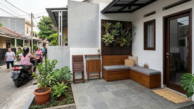 Desain Teras Minimalis Plus Taman Mini untuk Rumah Kecil