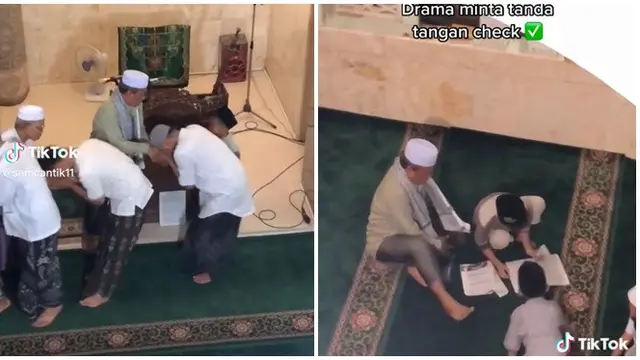 6 Momen Minta TTD Usai Tarawih yang Masih Terlihat di Beberapa Masjid, Bikin Rindu