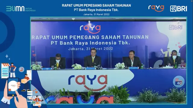RUPST PT Bank Raya Indonesia Tbk, Kamis (31/3/2022) (Foto: tangkapan layar/Pipit I.R)