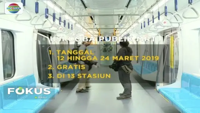 Uji Coba MRT Gratis Sudah Dimulai Sejak 12 Maret