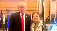 Menko PMK Puan Maharani dan Presiden Amerika Serikat Donald Trump di KTT ASEAN ke-31 di Manila, Filipina, Senin (13/11/2017). (Liputan6.com/Taufiqurrohman)