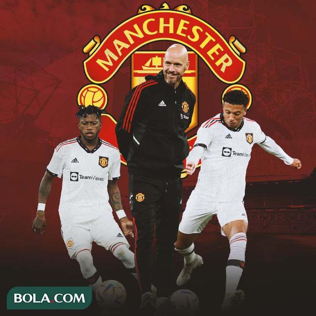 Manchester United - Erik ten Hag dikelilingi Jadon Sancho dan Fred