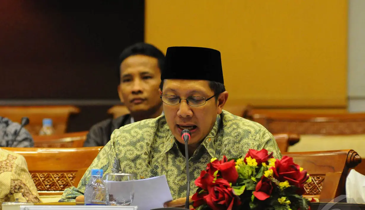 Ia ingin menuntaskan tugas sebagai Menteri Agama hingga ada pemerintahan baru nanti. Ia mengaku tak ingin rangkap jabatan, Jakarta, Rabu (3/9/2014) (Liputan6.com/Andrian M Tunay) 