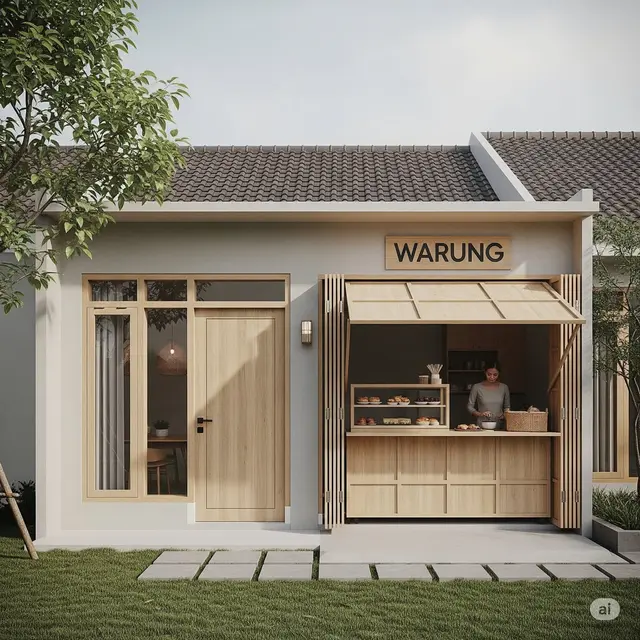 Rumah Minimalis Sederhana Ada Tokonya. Foto: Gemini