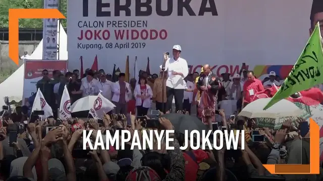 Joko Widodo menggelar kampanye di NTT. Di depan para pendukungnya, Jokowi yakin pada pemilu kali ini ia bisa mendapat 80% suara di NTT.