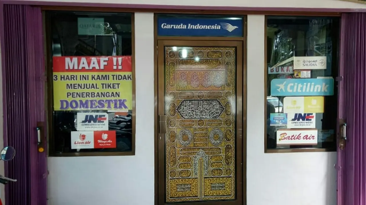 Salah satu agen di Pekanbaru tidak lagi menjual tiket penerbangan domestik