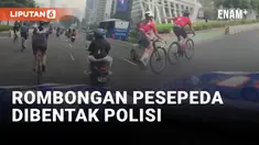 Ngeyel Pakai Jalan Raya, Rombongan Pesepeda Dibentak Polisi