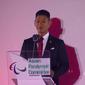 Ketua Panitia Asian Para Games 2018 Raja Sapta Oktohari memberi sambutan pada upacara pembukaan. (Vidio.com)