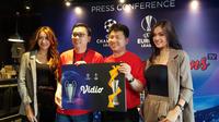 Vidio secara resmi mengumumkan sebagai Official Online Broadcaster Liga Champions dan Liga Europa 2019-2020 dan akan menyiarkan 343 pertandingan secara live streaming. (Bola.com/Zulfirdaus Harahap)