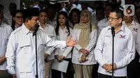 Hary Tanoe dan Prabowo beserta seluruh jajaran DPP Partai Perindo dan Partai Gerindra melangsungkan pertemuan tertutup. (Liputan6.com/Johan Tallo)