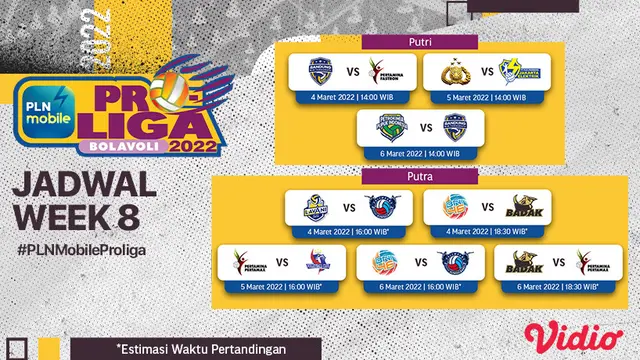 Link Live Streaming Pertandingan PLN Mobile Proliga Pekan ke-8 di Vidio, 4-6 Maret 2022