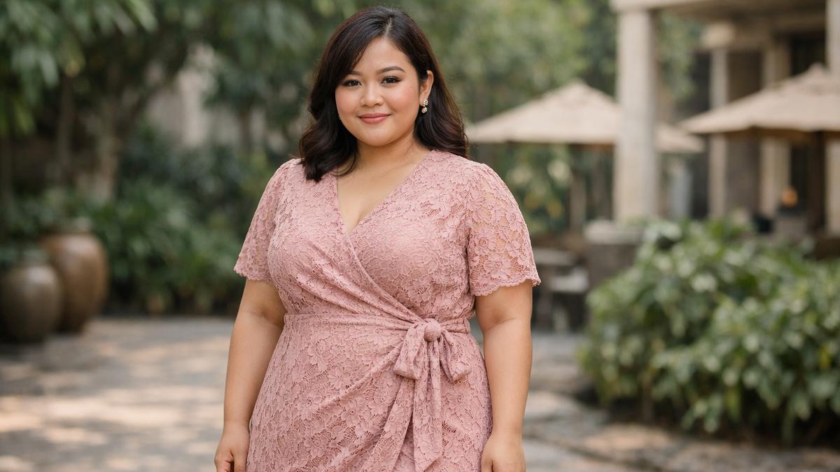 7 Model Dress Brokat untuk Orang Gemuk dan Pendek, Bikin Badan Terlihat Proporsional