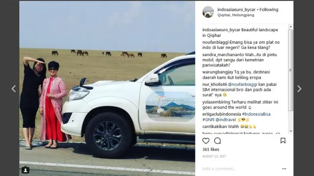 Pasutri asal Jakarta keliling Aisa-Eropa pakai Toyota Fortuner.