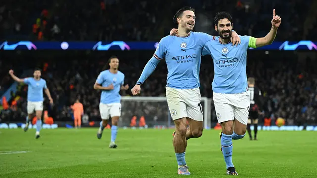 Foto: Erling Haaland Tak Terbendung, Cetak 5 Gol dan Bawa Manchester City Lolos ke Babak Perempat Final Liga Champions