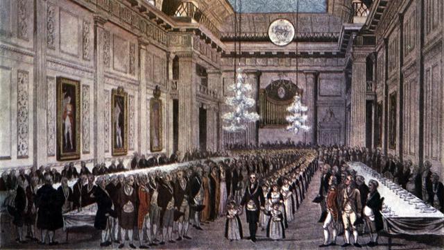 Lodge Freemasonry di London circa 1809 (Wikimedia Commons)