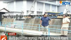 Sabtu siang, Anies mendatangi Pintu Air Flashing Ancol, Stasiun Pompa Air Marina, dan Stasiun Pompa Pasar Ikan, Pademangan, Jakarta Utara.