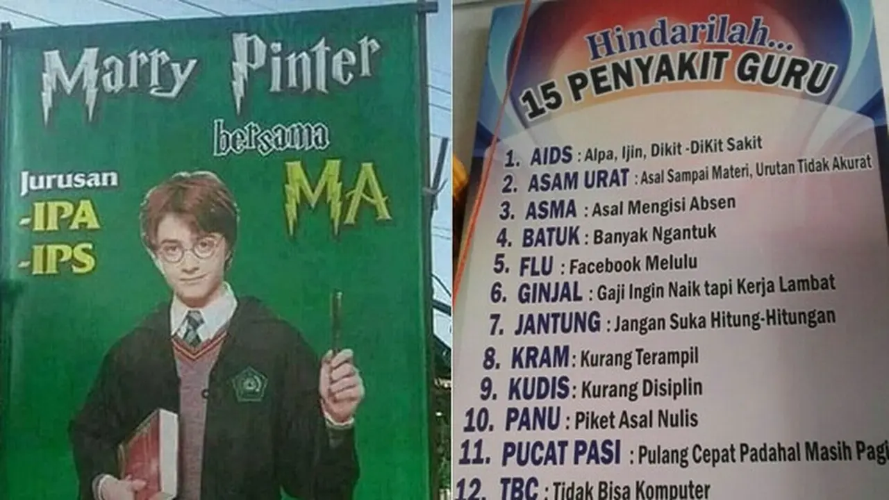 6 Spanduk Unik Kreasi Sekolah Ini Bikin Geleng Kepala