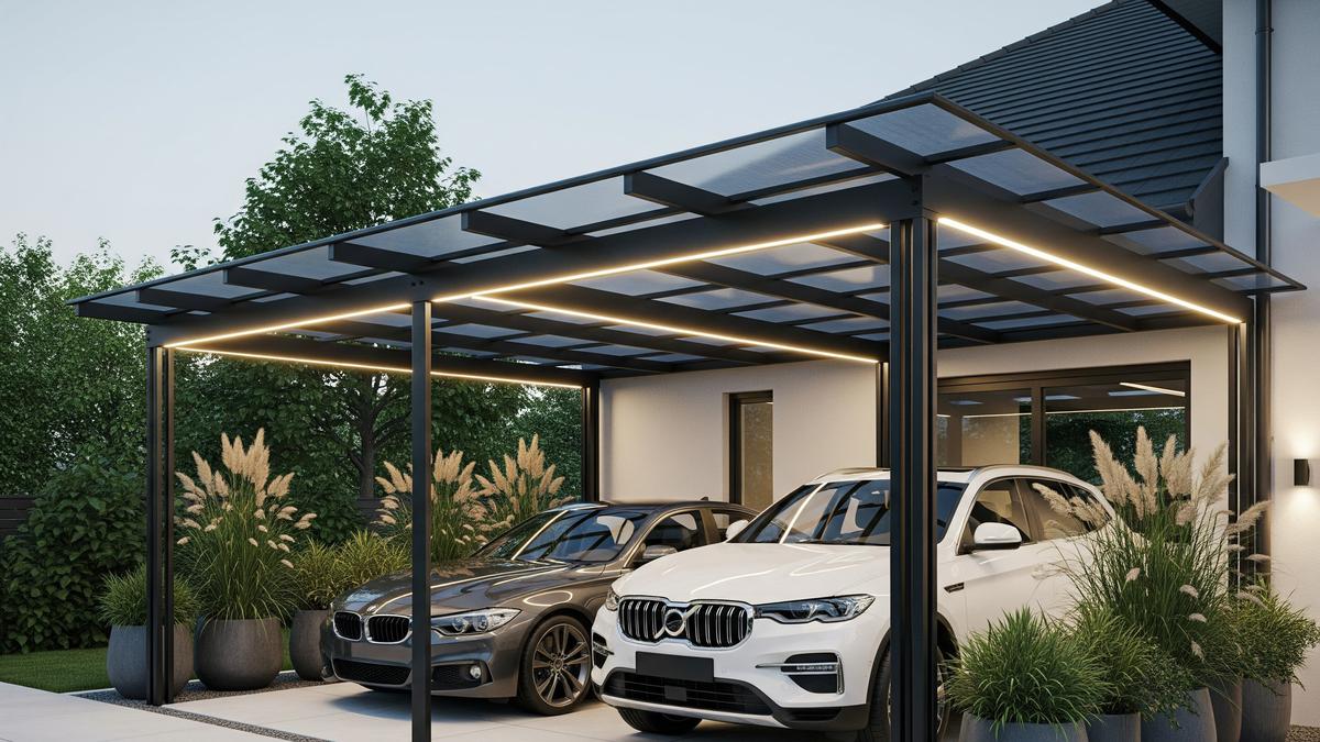 Solusi Lahan Sempit, 8 Model Carport Minimalis Rangka Besi Hollow untuk Dua Mobil
