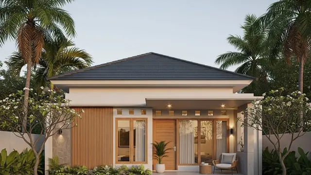 Model Rumah Sederhana dengan Atap Miring ke Belakang