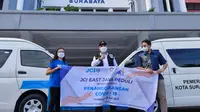 Pemkot Surabaya menerima sejumlah bantuan untuk Covid-19, di antaranya dari  Junior Chamber Internasional (JCI) Chapter East Java. (Dian Kurniawan/Liputan6.com)