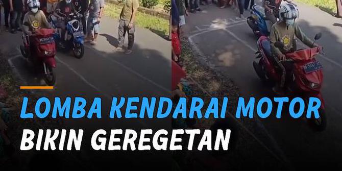 VIDEO: Lomba Lama-Lamaan Kendarai Motor, Kreatif Dan Bikin Geregetan