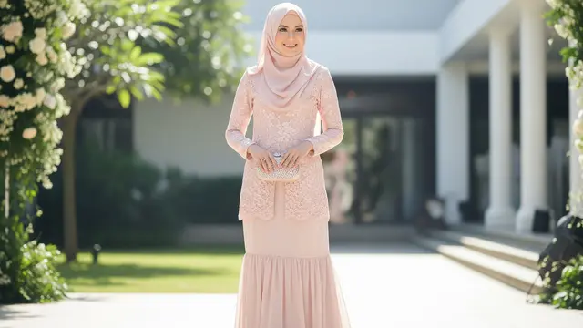 7 Model Gamis Terbaru Atas Brokat Bawah Polos, Tampil Anggun dan Modern untuk Segala Acara