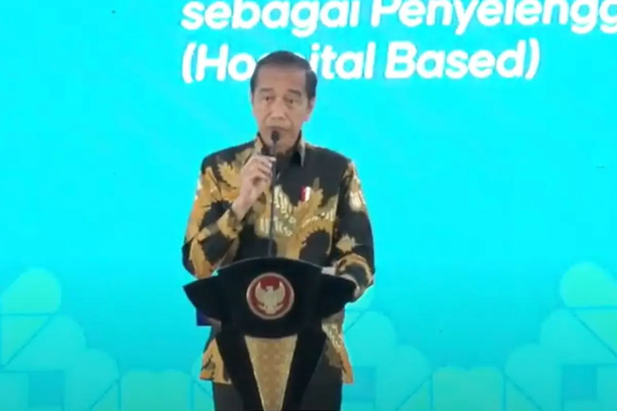 Presiden Joko Widodo (Jokowi) meresmikan peluncuran Program Pendidikan Dokter Spesialis (PPDS) yang Berbasis Rumah Sakit Pendidikan sebagai Penyelenggara Utama (RSPPU). (Foto: Tangkapan Layar Youtube Kemenkes)