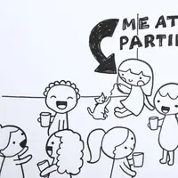 Begini jadinya kalau orang introvert digambarkan melalui doodle alias gambar iseng.