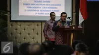 Sekretaris Kabinet Pramono Anung memberikan sambutan dalam acara pencanangan dan sosialisasi pembangunan zona integritas di Sekretariat Kabinet RI, Jakarta, Selasa (29/3). (Liputan6.com/Faizal Fanani)