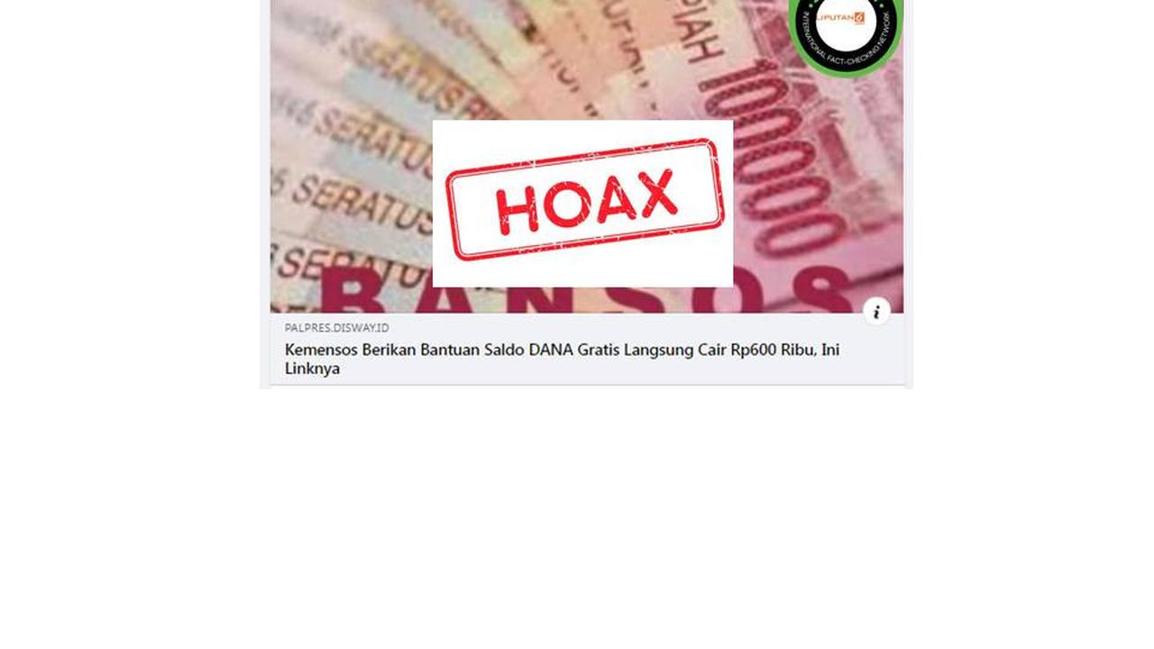 Cek Fakta Kemensos saldo Dana