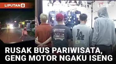 Viral! Geng Motor Rusak Bus Pariwisata di Bandung