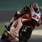 Andi Gilang saat tampil pada lomba putaran perdana Moto2 2020 di Sirkuit Losail, Qatar. (Twitter/Honda Team Asia)