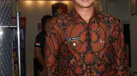 Wakil Wali Kota Palu, Sulawesi Tengah, Sigit Purnomo (Pasha Ungu) menyambangi gedung Resmob Polda Metro Jaya, Jakarta, Rabu (14/9). Pasha mengaku hanya mengantar undangan HUT Kota Palu. (Liputan6.com/Herman Zakharia)