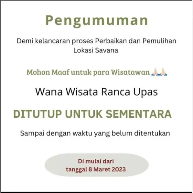 Imbas Insiden Event Motor Trail, Kawasan Wisata Ranca Upas Ditutup Sementara