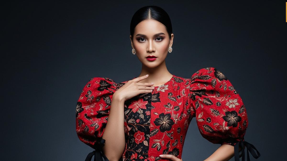 8 Rekomendasi Dress Batik Lengan Balon Motif Floral Terbaru 2025, Cocok untuk Kondangan