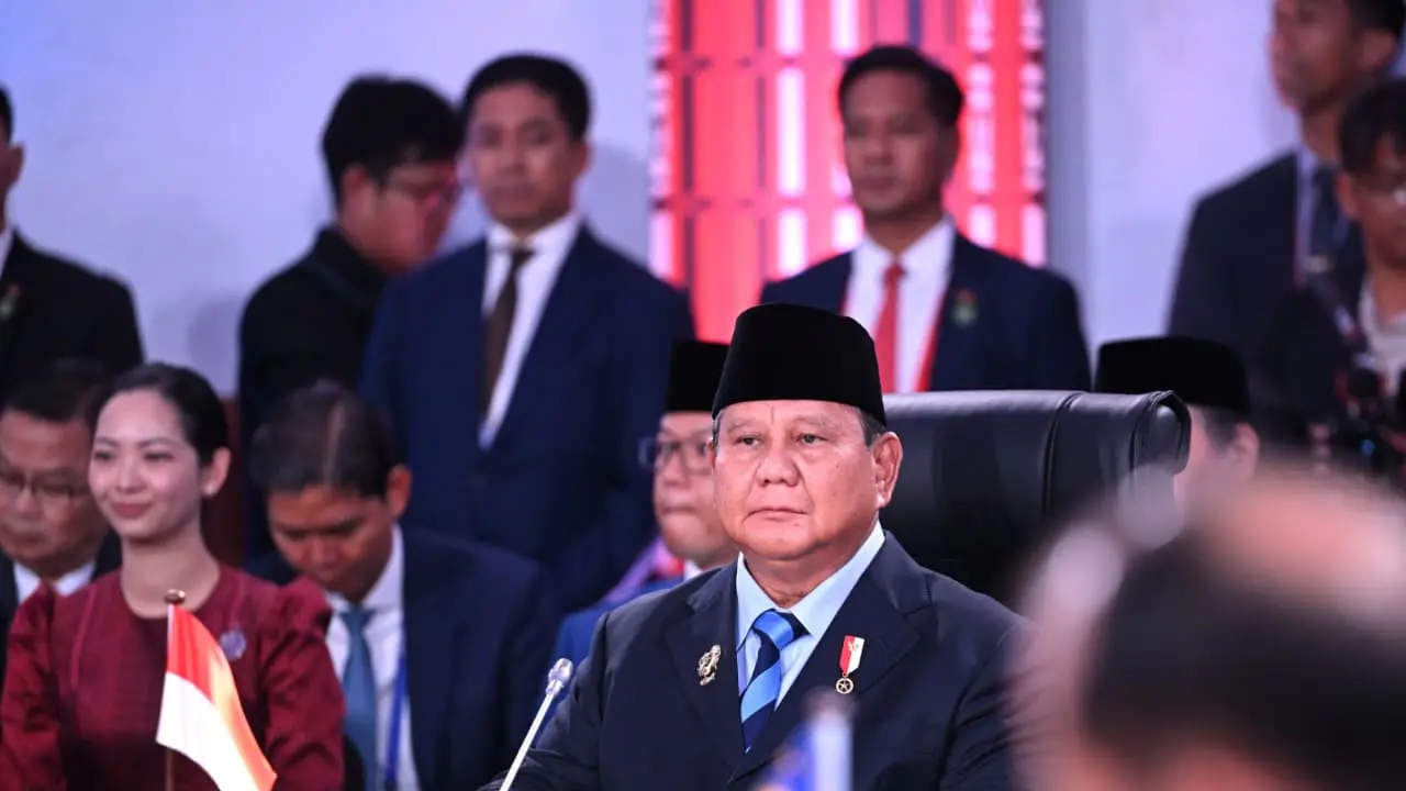 Presiden Republik Indonesia, Prabowo Subianto menghadiri sesi pleno Konferensi Tingkat Tinggi (KTT) ke-48 ASEAN yang digelar di Mactan Expo, Cebu, Filipina, pada Jumat (8/5/2026). (Dok. Istimewa)