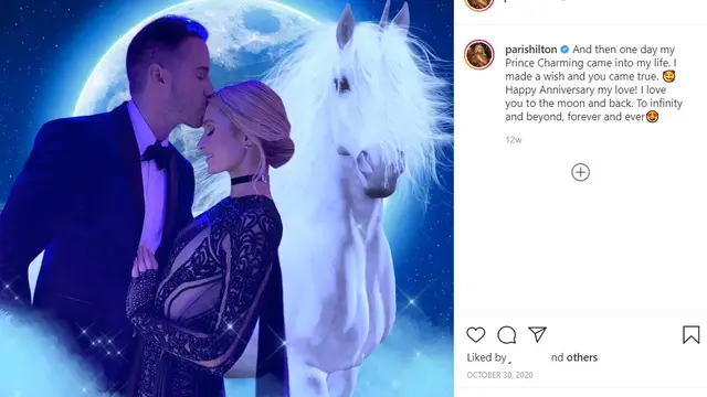 Paris Hilton dan Carter Reum. (Instagram/ parishilton)
