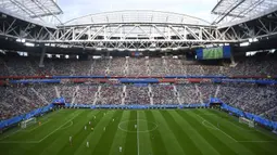 Jumlah penonton yang dapat ditampung stadion ini sebanyak 80.000 orang untuk konser, 67.800 orang untuk pertandingan normal, dan 64.468 orang untuk Piala Dunia 2018. (AFP/Gabriel Bouys)