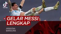 Berita video TikTok Bola.com Copa America 2021 melengkapi trofi yang didapat Lionel Messi.